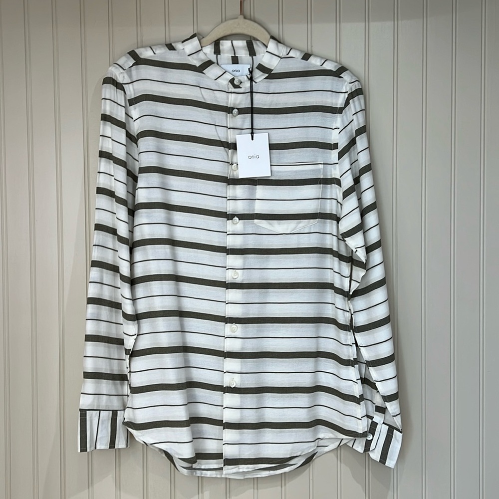 NWT Onia Men’s Eddy Mandarin Collar Shirt